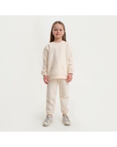 Костюм детский свитшот брюки Basic line размер 38 146 152 цвет бежевый Kaftan