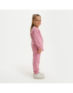 Костюм для девочки свитшот брюки Basic line размер 30 98 104 цвет розовый Kaftan