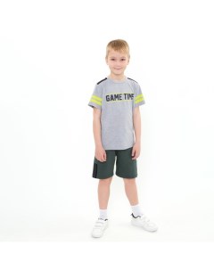 Футболка для мальчика Game time цвет серый рост 128 см Мануфактурная лавка