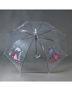 Зонт детский Единорожка полуавтомат прозрачный d 90см Funny toys