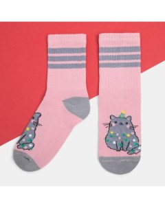 Набор новогодних носков для девочки Киса 3 пары р р 18 20 Kaftan