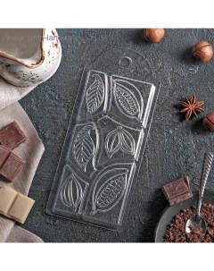 Форма для шоколада и конфет пластиковая Какао дольки 7 15 1 см цвет прозрачный Выдумщики