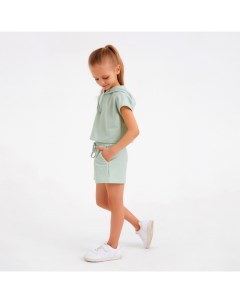 Комплект для девочки топ шорты Casual Collection цвет оливковый рост 110 Minaku
