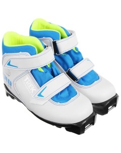 Ботинки лыжные Snowrock SNS искусственная кожа цвет белый синий лого синий серебристый размер 28 Трек