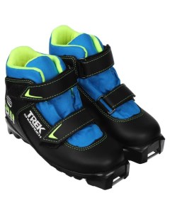 Ботинки лыжные Snowrock SNS искусственная кожа цвет чёрный синий лого лайм неон белый размер 29 Трек