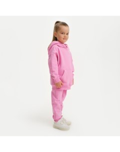 Костюм для девочки худи брюки Basic line размер 30 98 104 цвет розовый Kaftan