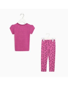 Комплект для девочки футболка бриджи цвет розовый зебра рост 104 110 см Radi