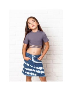 Топ для девочки с короткими рукавами на завязках Generation рост 134 см цвет фиолетовый Amarobaby