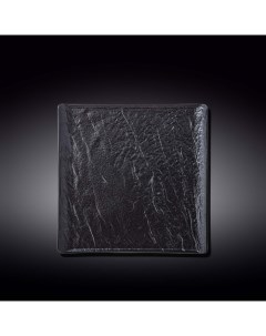 Тарелка квадратная Wilmax 21 5х21 5 см цвет чёрный сланец Wilmax england