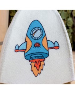Шапка для бани с детским принтом Ракета Добропаровъ