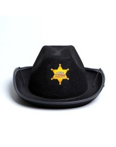 Ковбойская детская шляпа Главный шериф р р 52 54 цвет чёрный Страна карнавалия