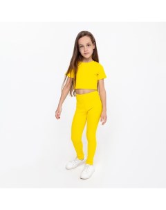 Костюм для девочки футболка лосины цвет жёлтый рост 122 см Ivashka