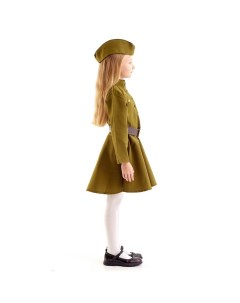 Платье военное для девочки люкс пилотка ремень 8 10 лет рост 140 152см Страна карнавалия