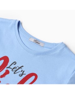 Комплект для мальчика футболка шорты цвет голубой рост 128 см Luneva