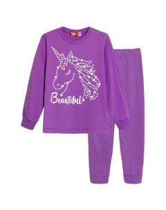 Пижама для девочки рост 98 см цвет лиловый Let's go