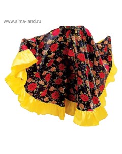 Цыганская юбка для девочки с желтой оборкой по низу длина 75 рост 134 140 Страна карнавалия