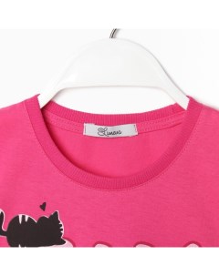 Комплект футболка шорты для девочки цвет фуксия рост 98 Luneva