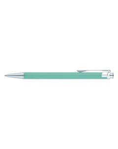 Ручка шариковая PRIZMA корпус латунь лакированная отделка сталь и хром чернила синие светло зелёная Pierre cardin