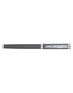 Ручка роллер TRESOR корпус латунь лак и покрытие металлом отделка латунь и хром с гравировкой чёрная Pierre cardin