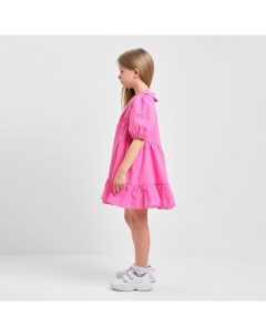 Платье детское с воротником размер 36 134 140 см цвет ярко розовый Kaftan