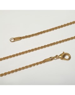 Цепь Кордовое плетение объёмные гладкие звенья продолговатый карабин цвет золото 45см Queen fair