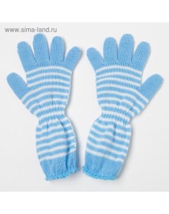 Перчатки для девочки цвет голубой размер 16 Снежань