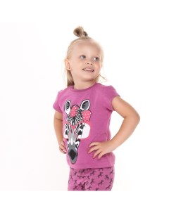 Комплект для девочки футболка бриджи цвет розовый зебра рост 98 см Radi