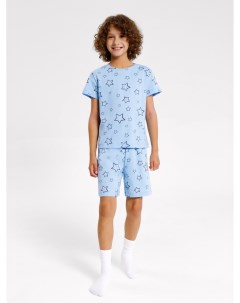Комплект для мальчиков футболка шорты в голубом цвете со звездами Mark formelle