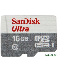 Карта памяти Ultra microSDHC Class 10 UHS I 16GB SDSQUNS 016G GN3MN Sandisk