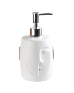 Диспенсер для жидкого мыла 460 мл керамика пластик белый Лицо Face Kuchenland