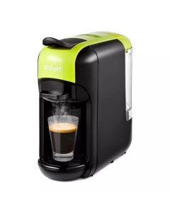Кофеварка Kitfort KT-7105-2 (3 в 1, черно-салатовая)