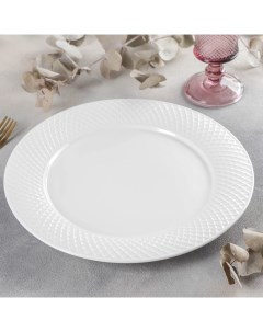 Тарелка фарфоровая обеденная Wilmax Юлия Высоцкая d 28 см цвет белый Wilmax england