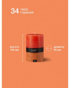 Свеча столбик 66 100 мм оранжевый Calavera alegre