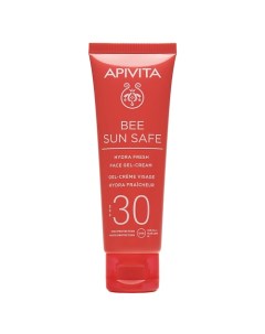 Солнцезащитный свежий увлажняющий гель крем для лица SPF30 BEE SUN SAFE 50 Apivita