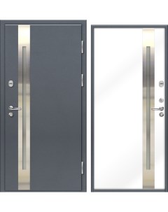 Входная дверь 70 частично остекленная правая 2060 х 980мм RAL 7016 RAL 9003 муар Nord doors