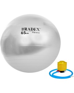 Мяч для фитнеса SF 0186 n Фитбол 65 с насосом серый Bradex