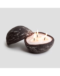 Свеча авторская в кокосе из керамики 1 La palme artisan ceramica