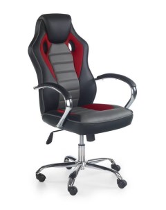 Кресло компьютерное SCROLL черный красный серый Halmar