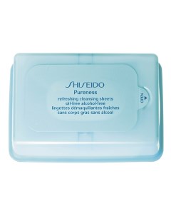 Освежающие очищающие салфетки без содержания масел и спирта Pureness Shiseido