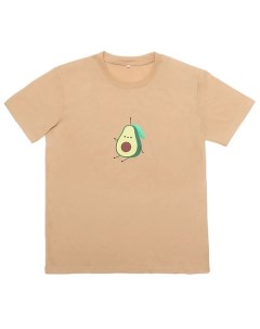 Женская футболка с принтом Авокадо цвет песочный Лэтуаль