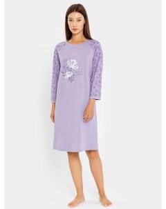 Сорочка ночная женская в фиолетовом цвете с принтом цветы Mark formelle
