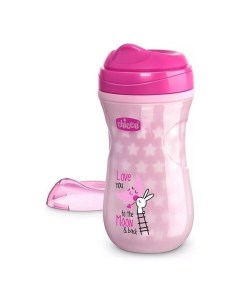 Чашка поильник с двойными стенками ACTIVE CUP носик ободок 266 мл 14 мес розовый Chicco