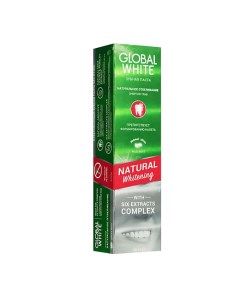 Отбеливающая зубная паста NATURAL Whitening Global white