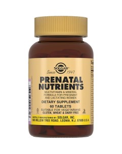 Витаминно минеральный комплекс для беременных кормящих матерей Пренатабс Solgar