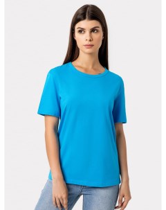 Однотонная женская футболка в голубом цвете Mark formelle