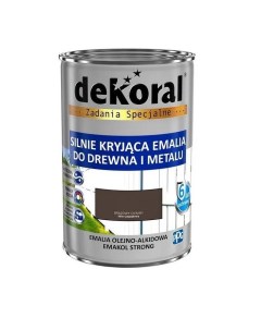 Эмаль масляно-фталевая коричневый темный Emakol Strong 0,9л Dekoral