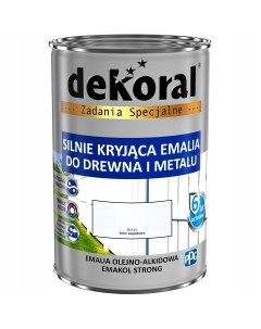 Эмаль масляно-фталевая белая матовая Emakol Strong 0,9л Dekoral