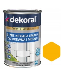 Эмаль масляно-фталевая желтый Emakol Strong 0,9л Dekoral