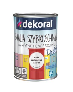 Эмаль быстросохнущая акриловая белая Do Dziela 0,9л Dekoral