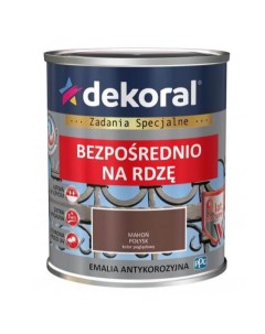 Эмаль антикоррозионная красное дерево блеск 0,65л Dekoral
